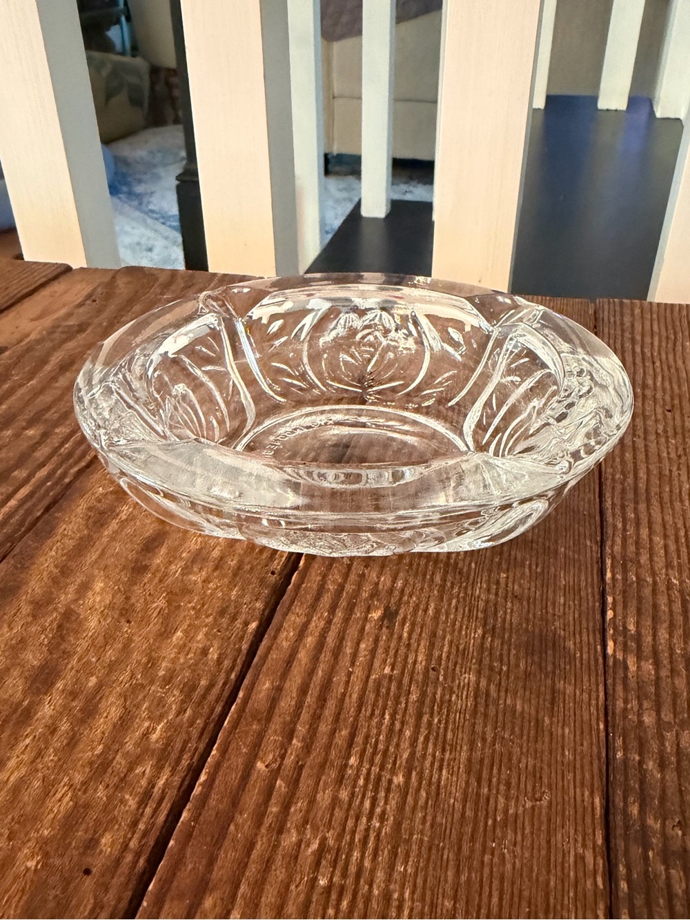 Vintage KIG Indonesia clear pressed glass ashtray